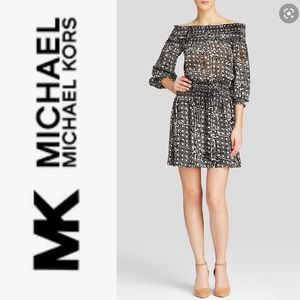 Michael Kors Mandera Off Shoulder Smock Dress XS